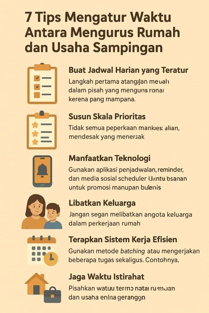 7 Tips Mengatur Waktu Antara Mengurus Rumah dan Usaha Sampingan